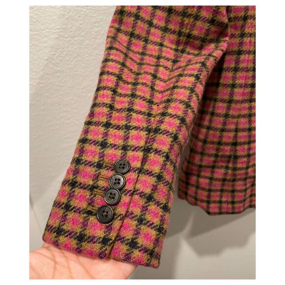 J.CREW Parke Plaid English Moon Houndstooth 100% Wool Blazer - Picture 4 of 7